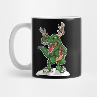 Christmas Dinosaur Red Nosed Reindeer T Rex Lover Mug